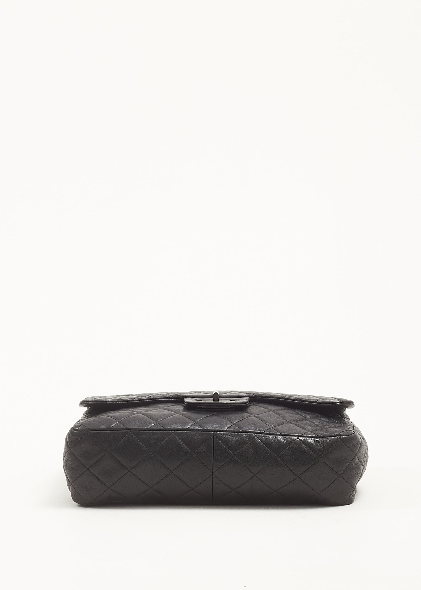 Chanel Black Lambskin Leather Quilted Reissue Jumbo Single Flap Bag