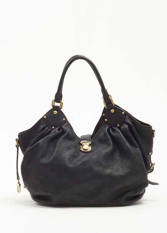 Louis Vuitton Black Leather Mahina L Tote Bag