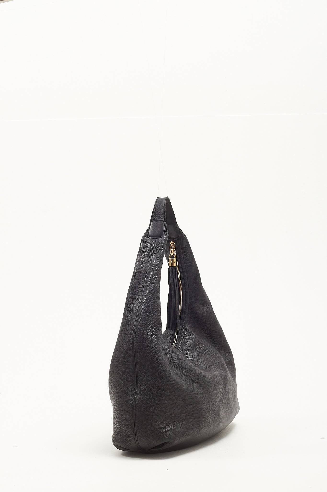 Gucci Black Pebbled Leather Large Soho Hobo Bag