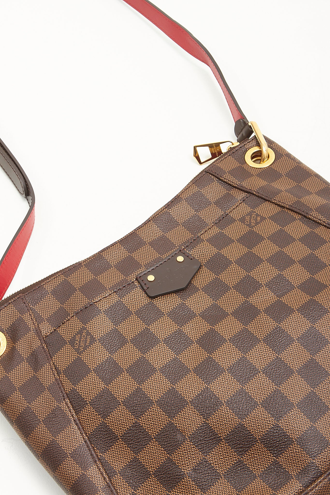 Louis Vuitton Damier Ebene/Red South Bank Besace Crossbody Bag