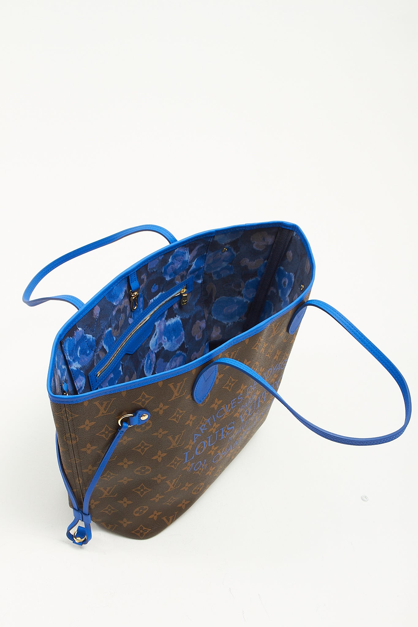 Louis Vuitton Monogram Grand Bleu Ikat Neverfull MM Tote Bag