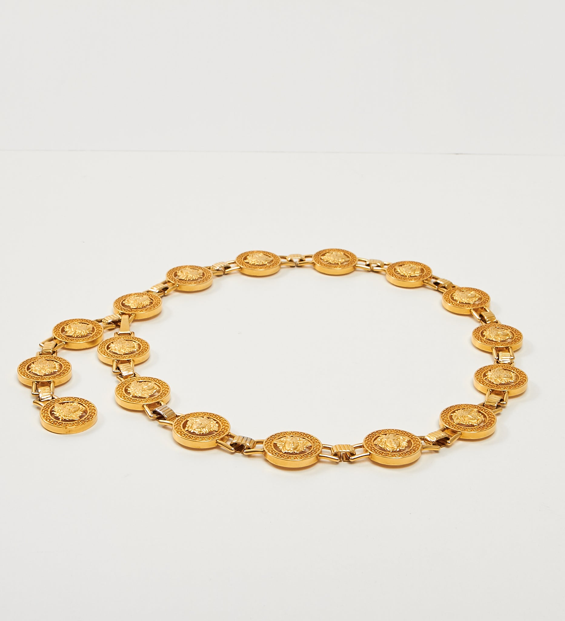 Versace Gold Medusa Head Chain Belt - OS