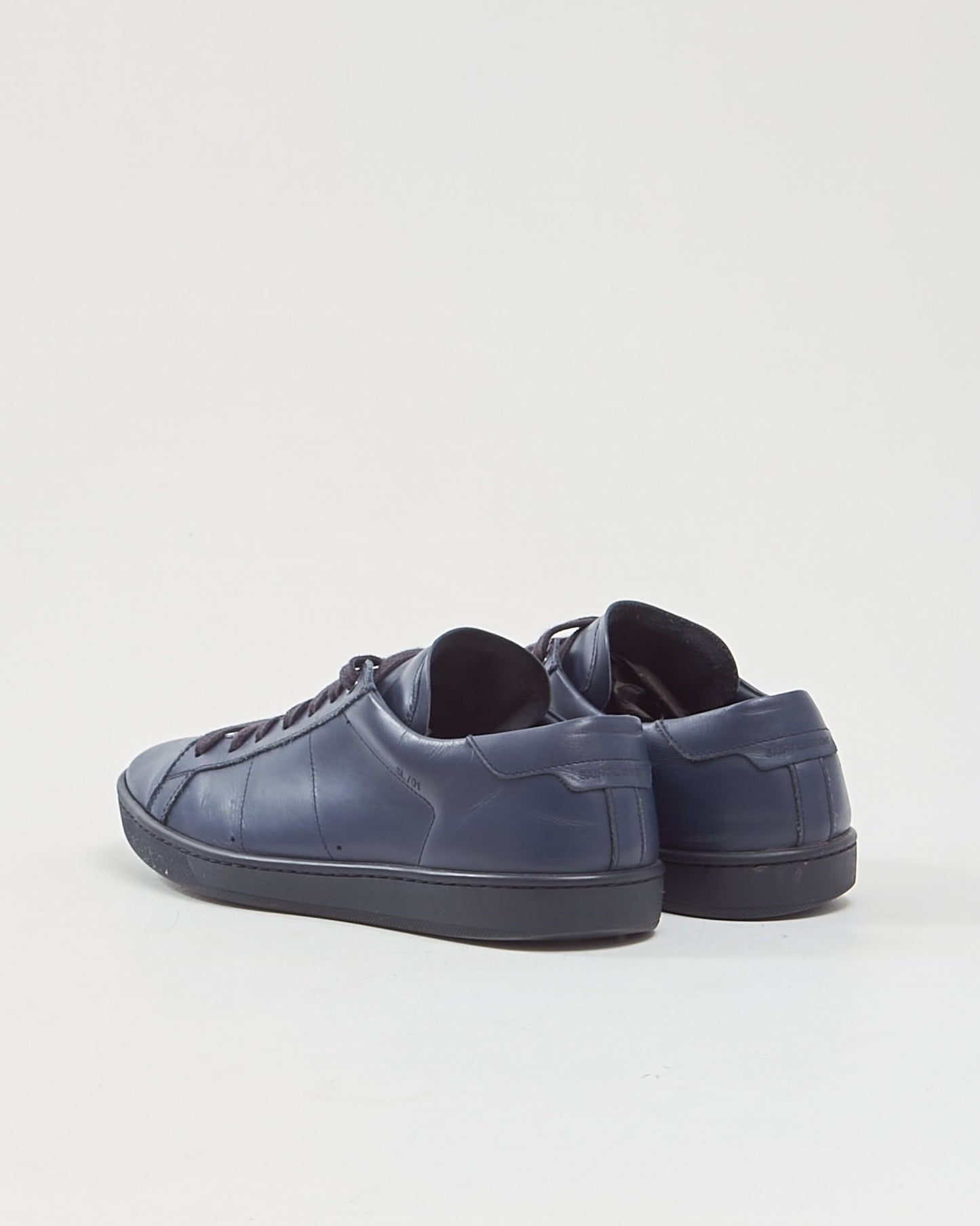 Saint Laurent Navy Leather Andy Sneakers - 42