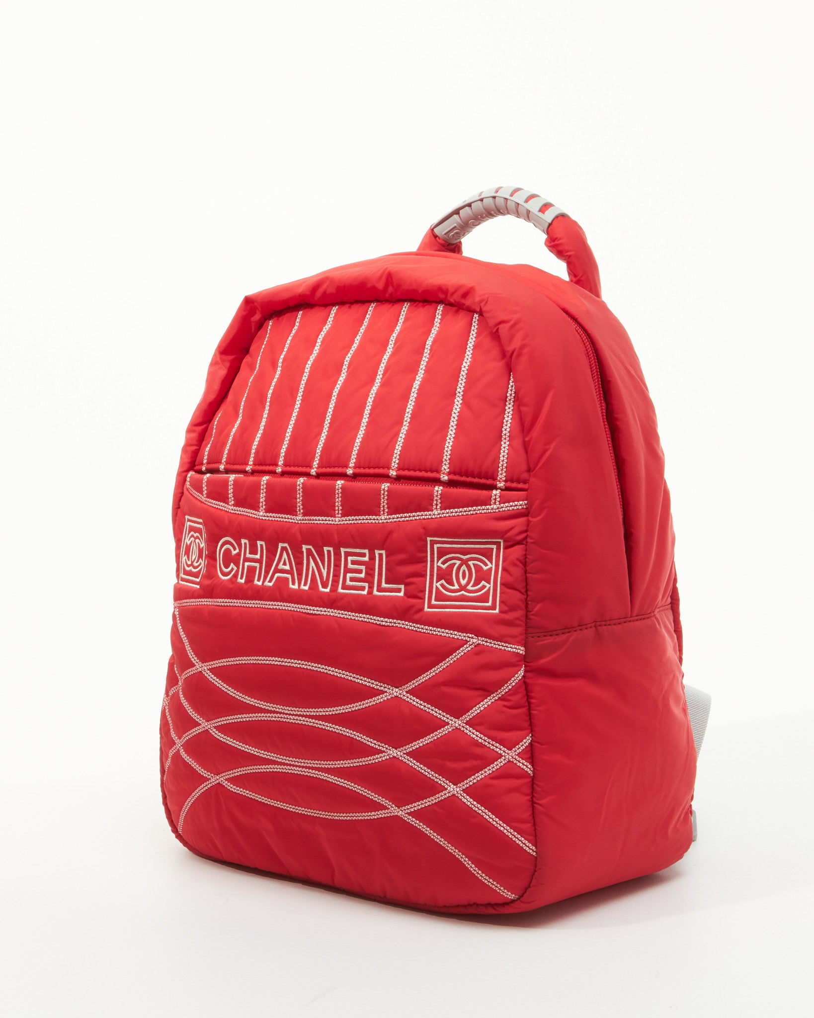 Chanel Red Nylon Sport Backpack