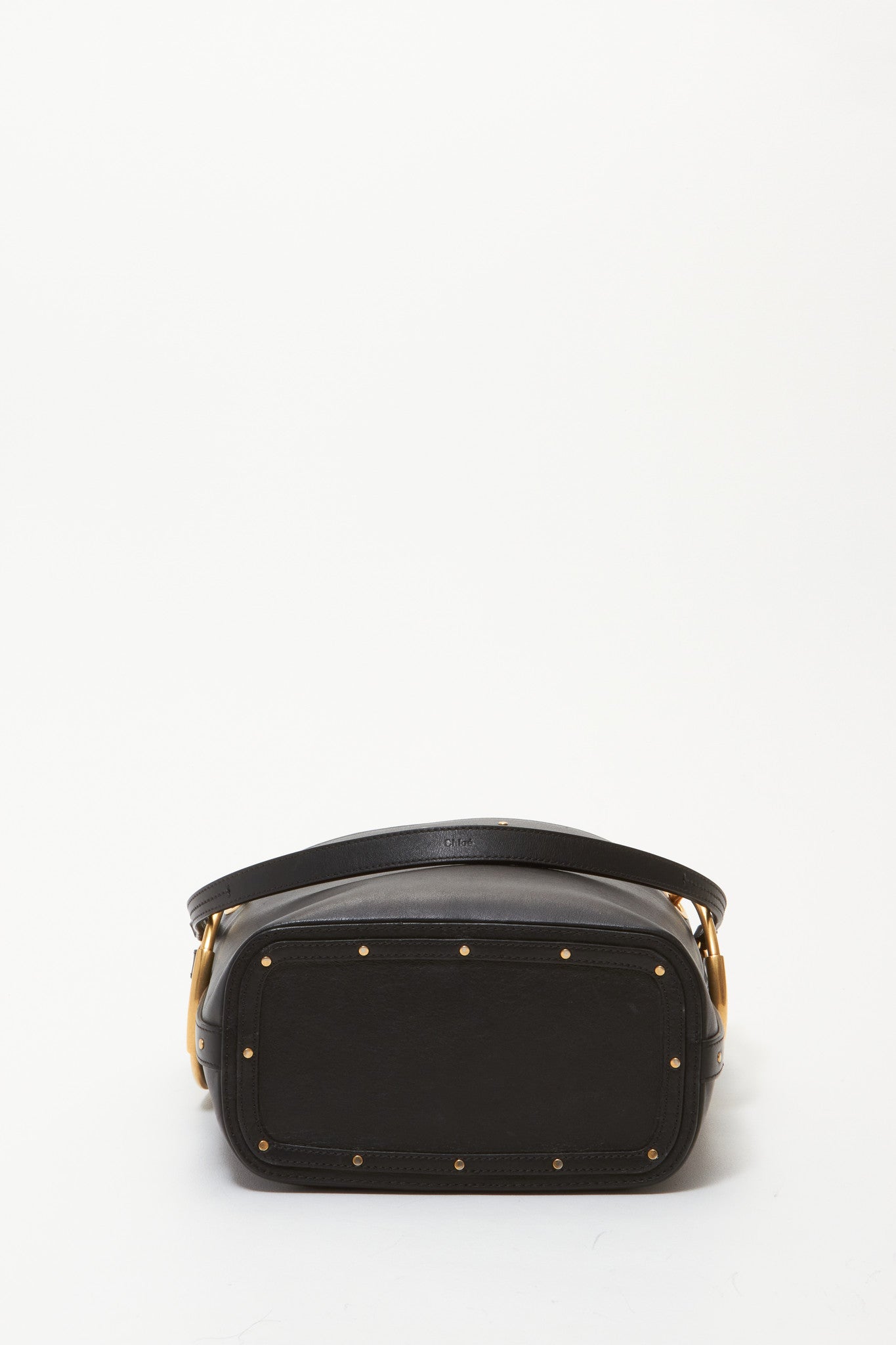 Chloé Black Leather Roy Medium Bucket Bag