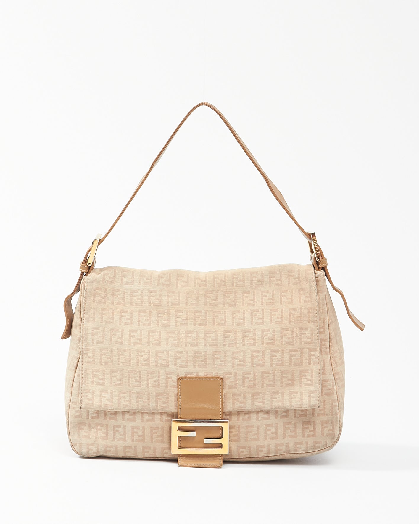 Fendi Beige Zucchino Small Mamma Forever Baguette