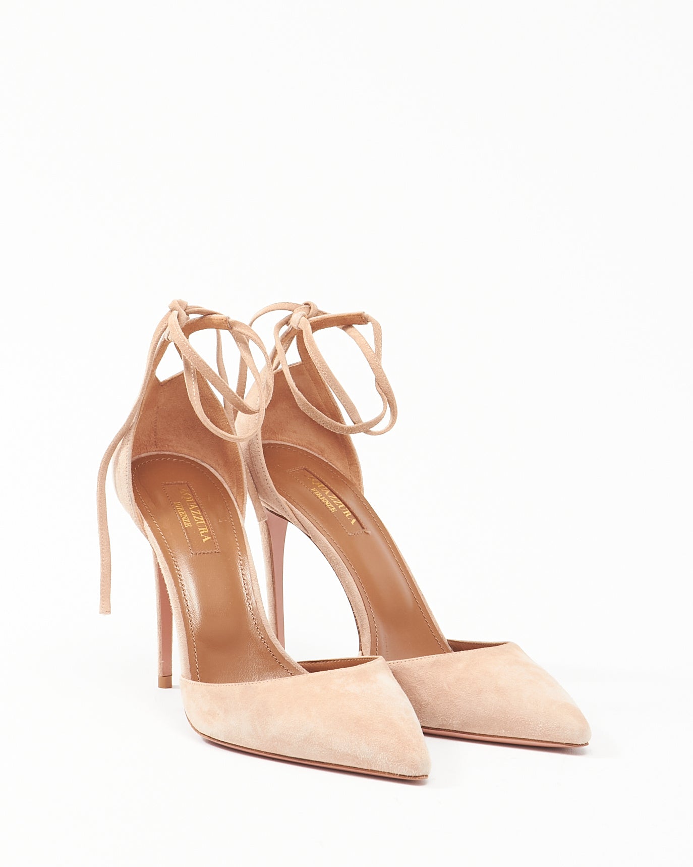 Aquazzura Beige Suède D’Orsay Strap Sandal Pump - 38