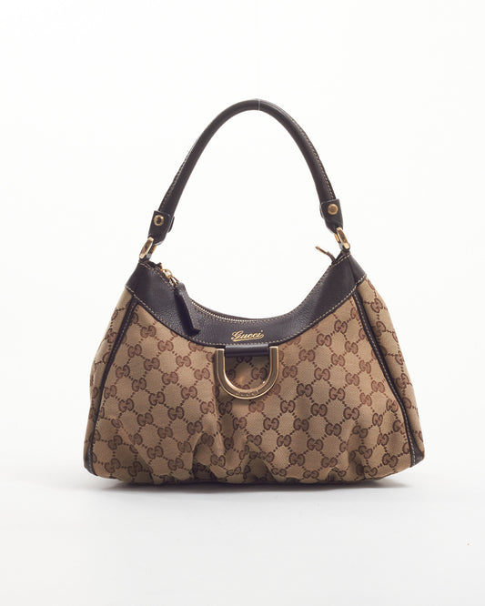 Gucci Brown Canvas Abbey D Ring Shoulder Bag