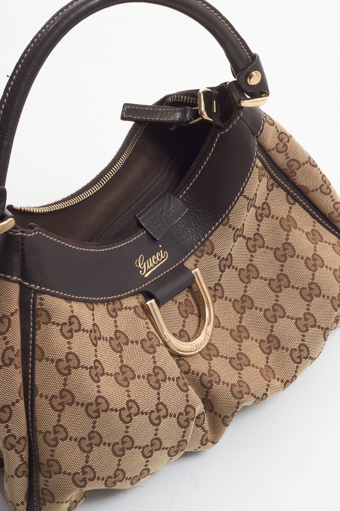 Gucci Brown Canvas Abbey D Ring Shoulder Bag