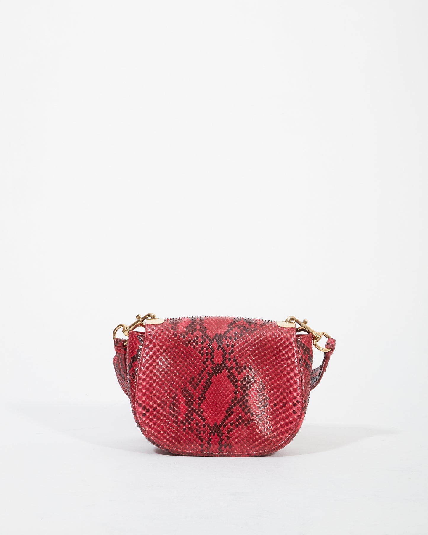 Salvatore Ferragamo Red Python Anna Crossbody