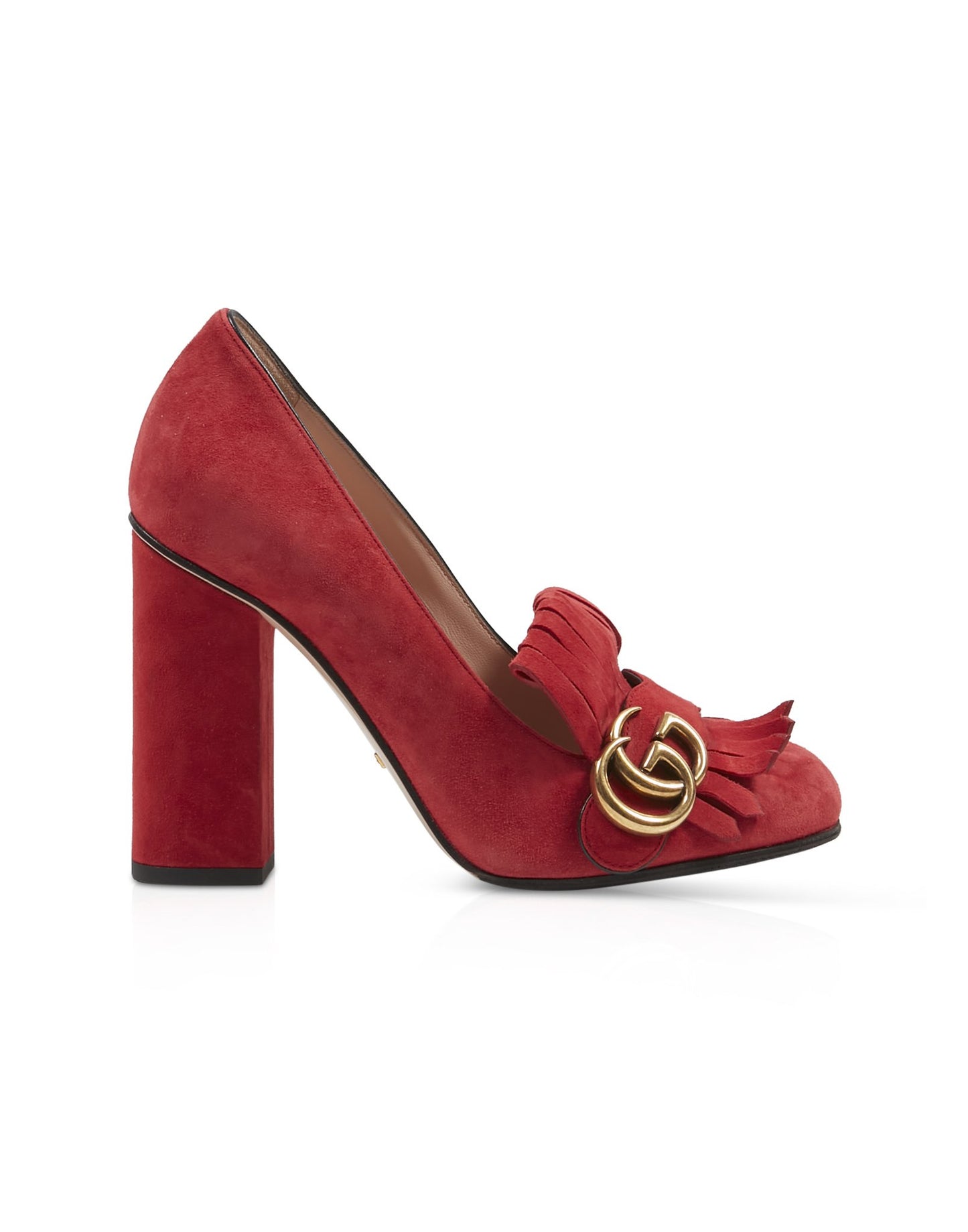 Escarpins à franges Gucci en daim rouge GG Marmont - 37