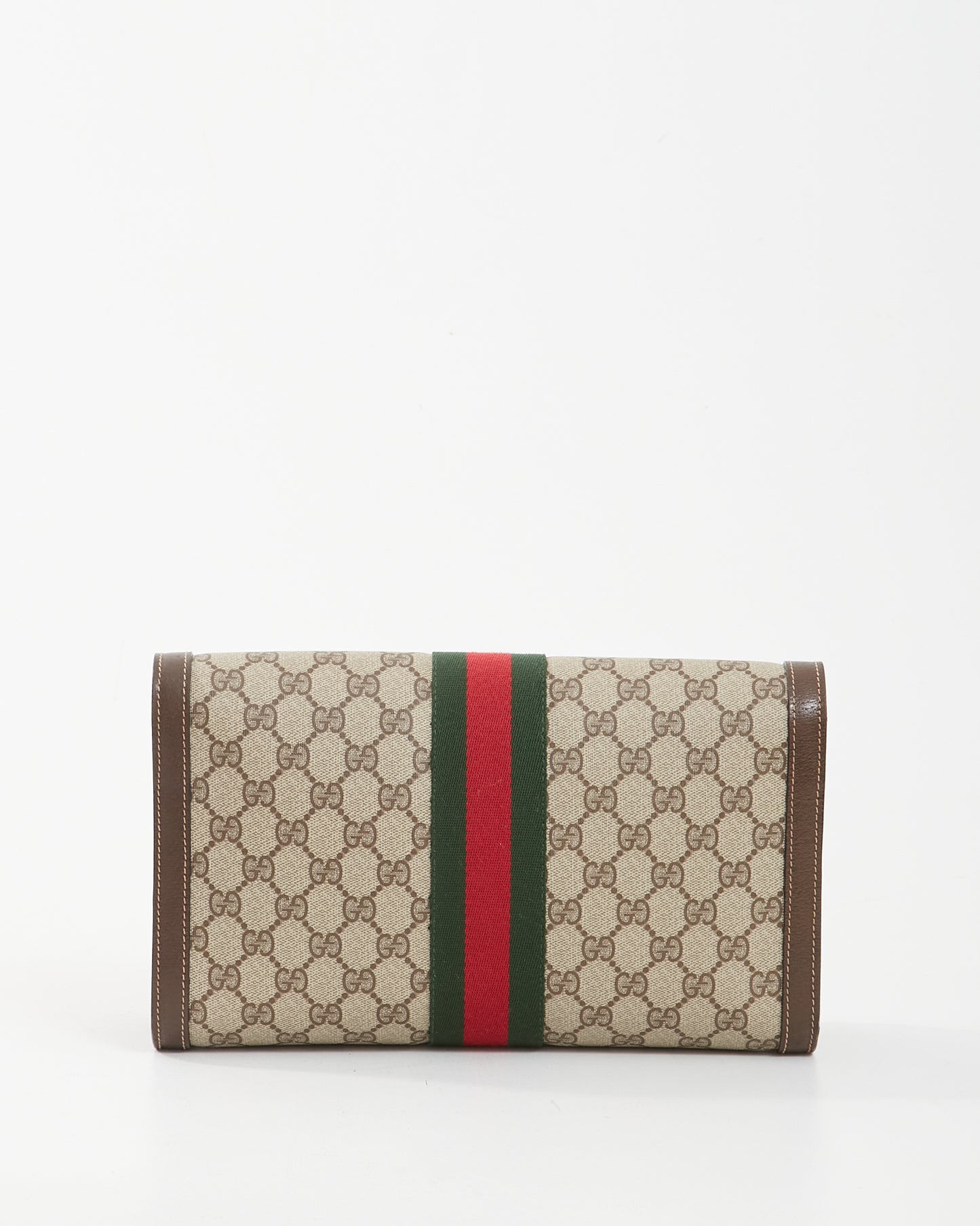 Gucci Brown Vintage GG Coated Canvas Web Pouch