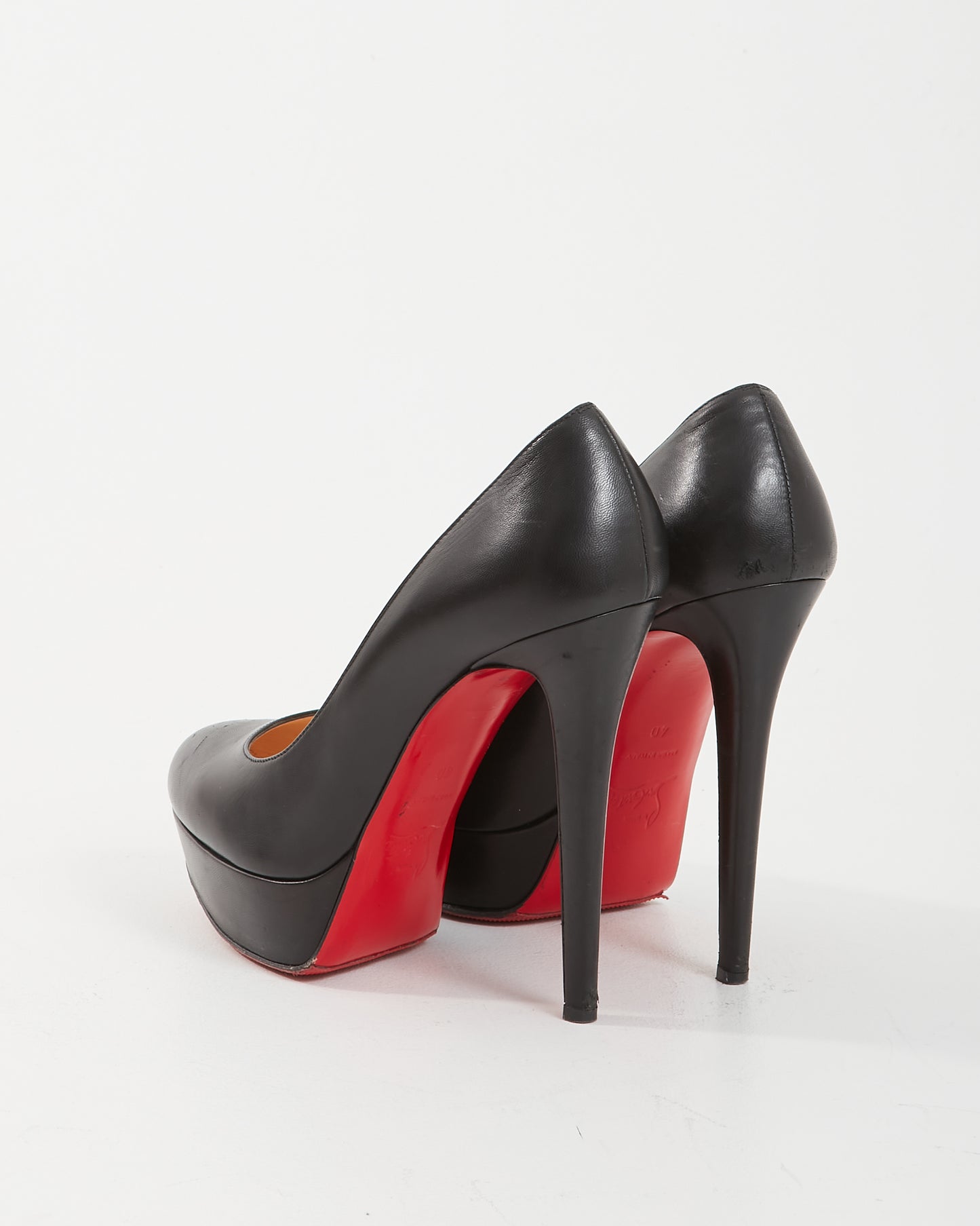 Louboutin Black Nappa Leather Bianca 140mm Platform Pump - 40