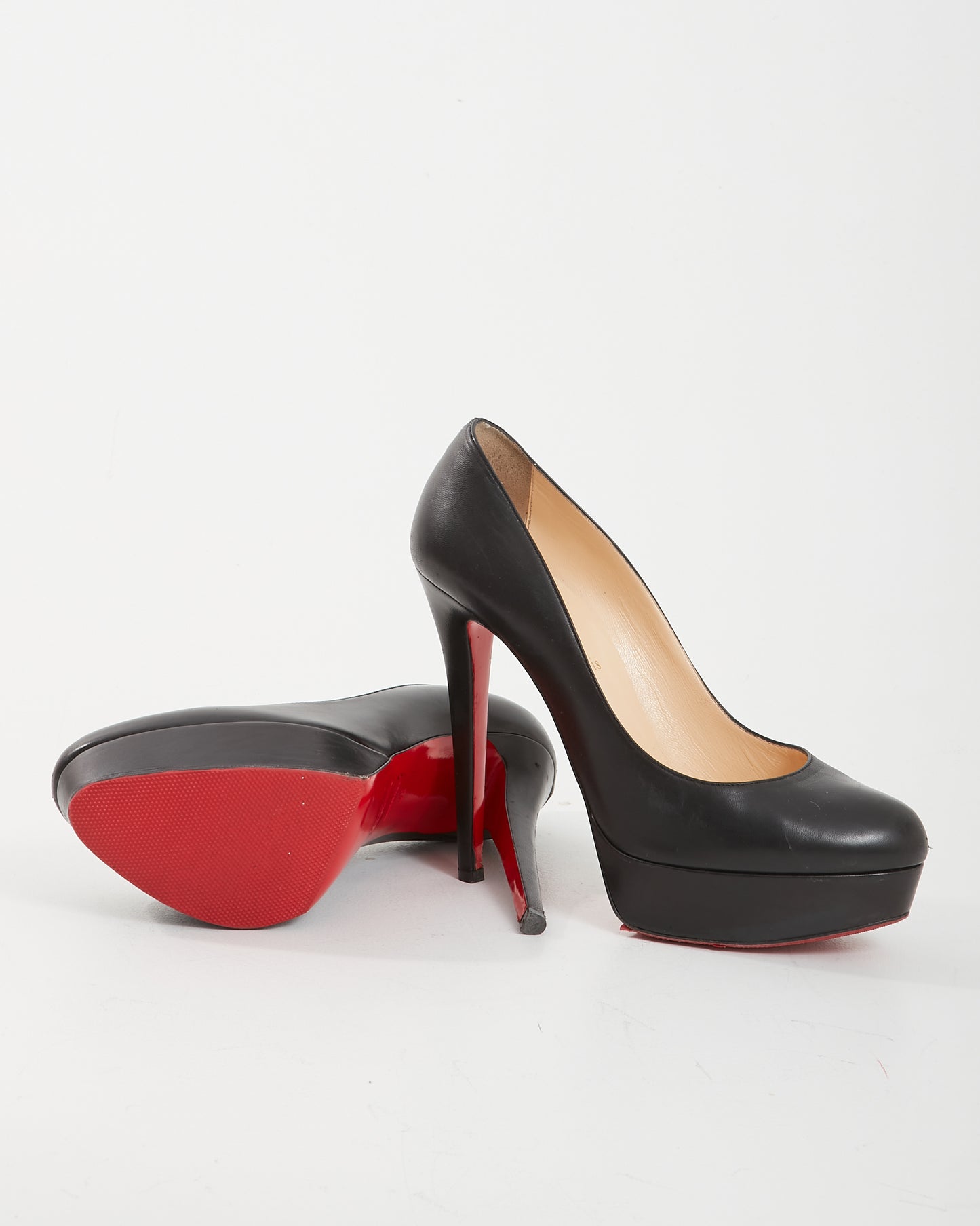 Louboutin Black Nappa Leather Bianca 140mm Platform Pump - 40