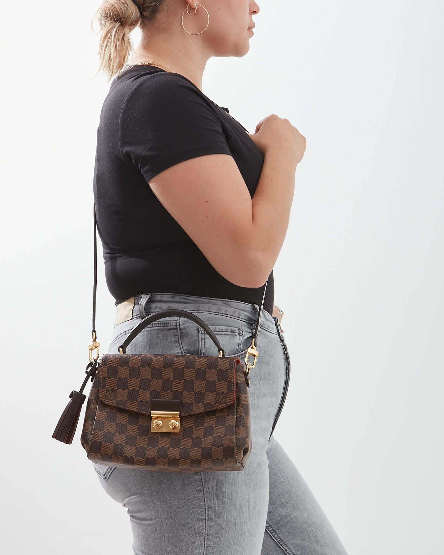 Louis Vuitton Damier Ebene Canvas Croisette Crossbody Bag