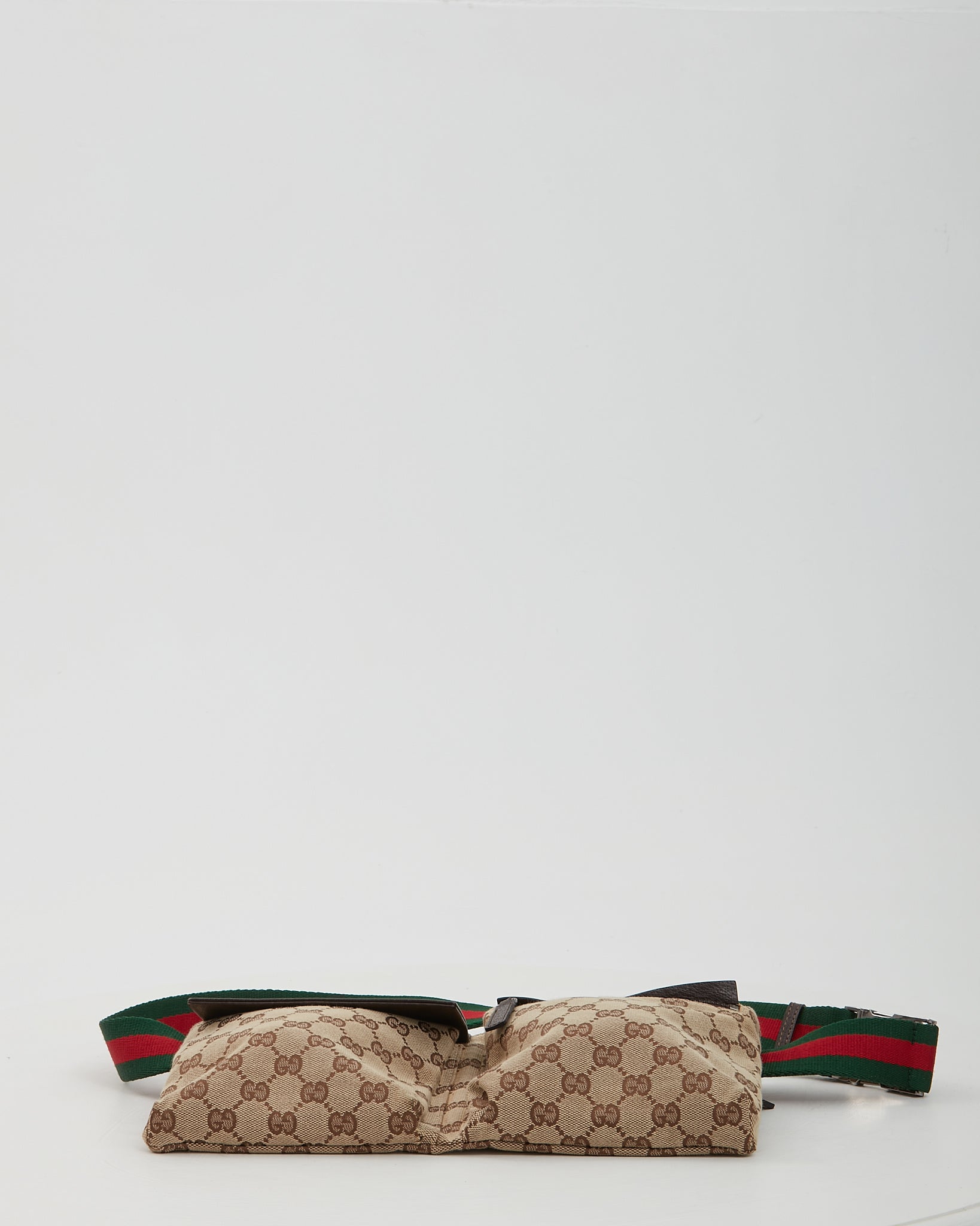 Gucci Brown Canvas GG Pocket Web Belt Bum Bag