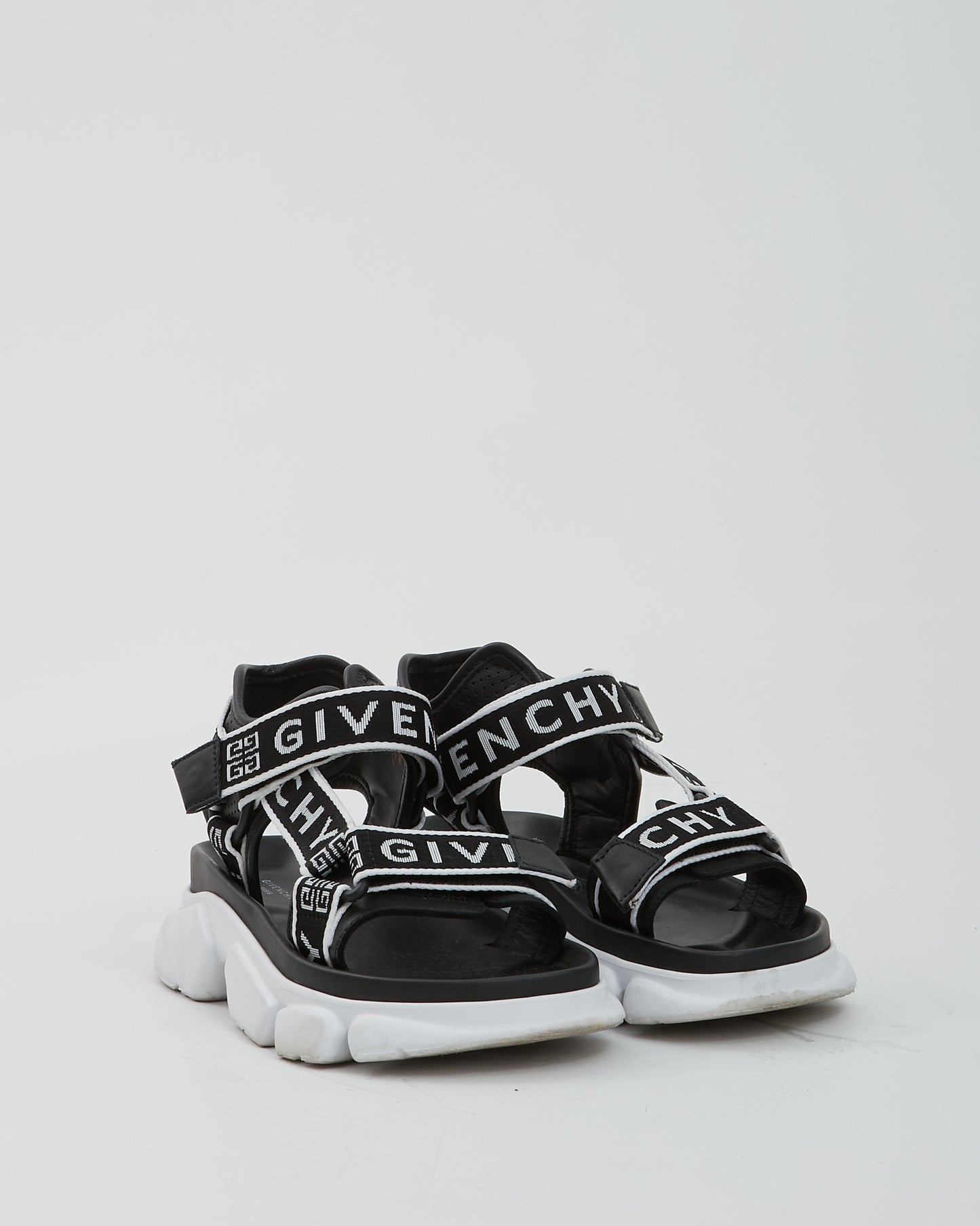 Givenchy Black/White Signature Jaw Logo Sport Sandals - 35.5