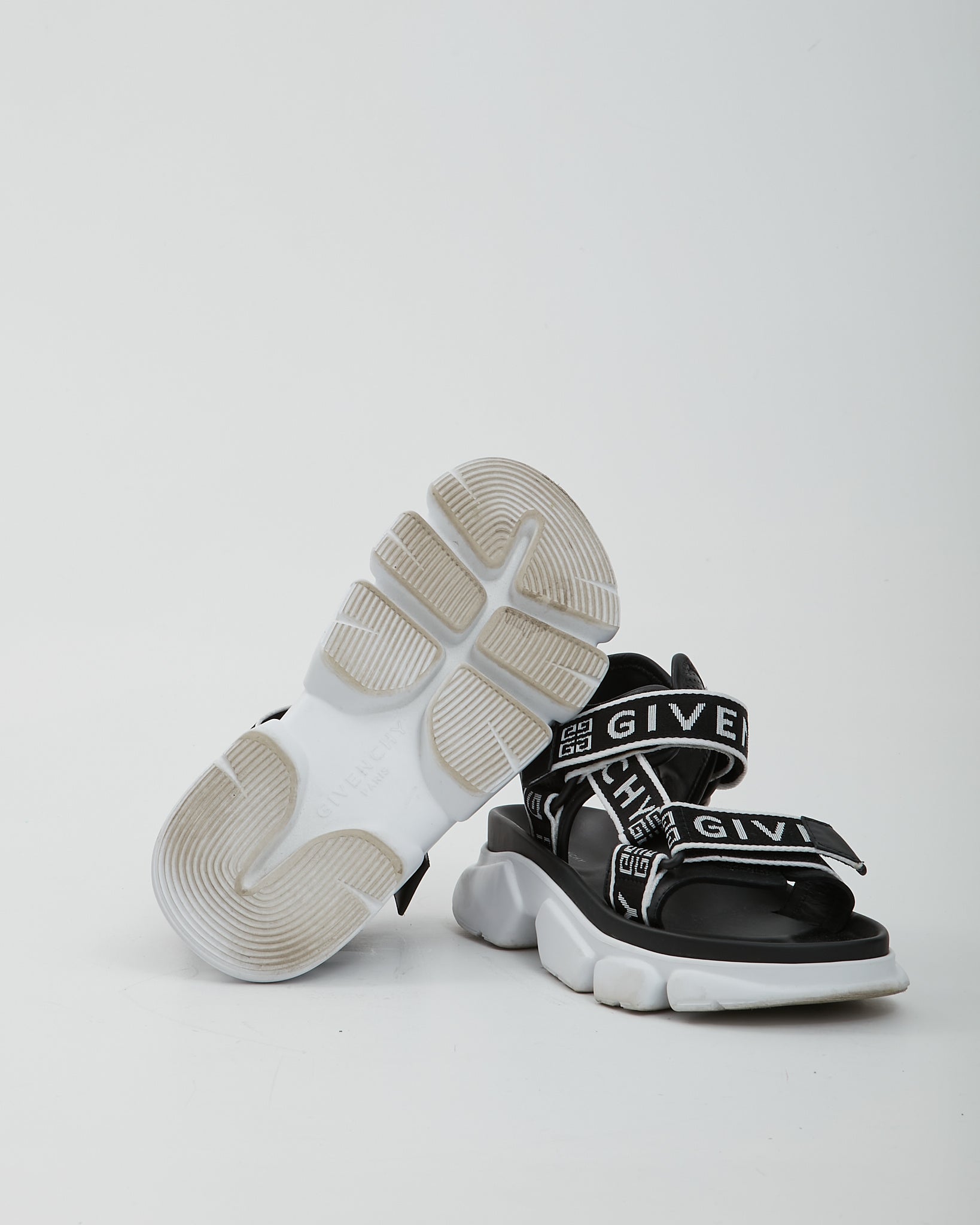 Givenchy Black/White Signature Jaw Logo Sport Sandals - 35.5