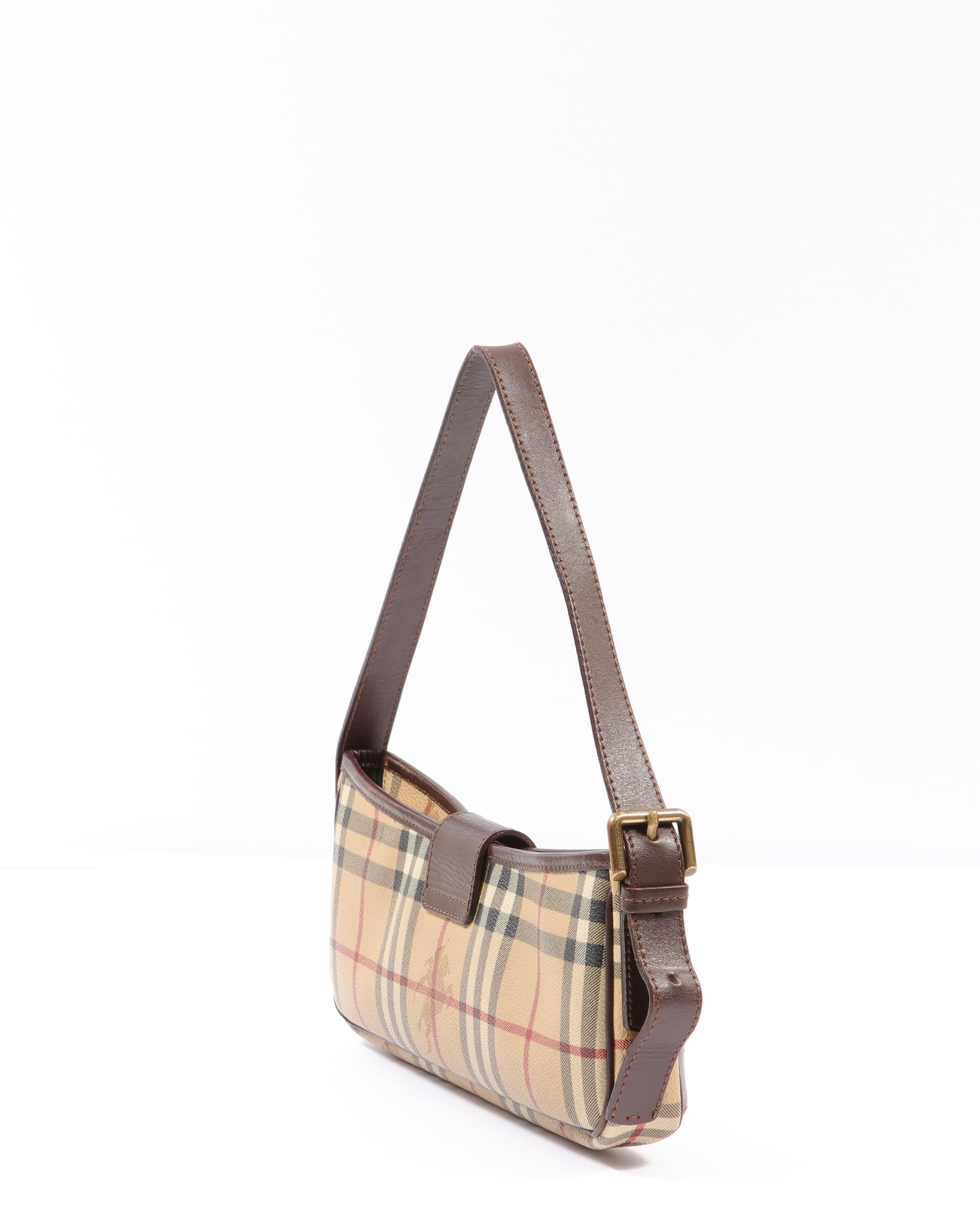 Burberry Beige Vintage Nova Check Canvas Shoulder Bag