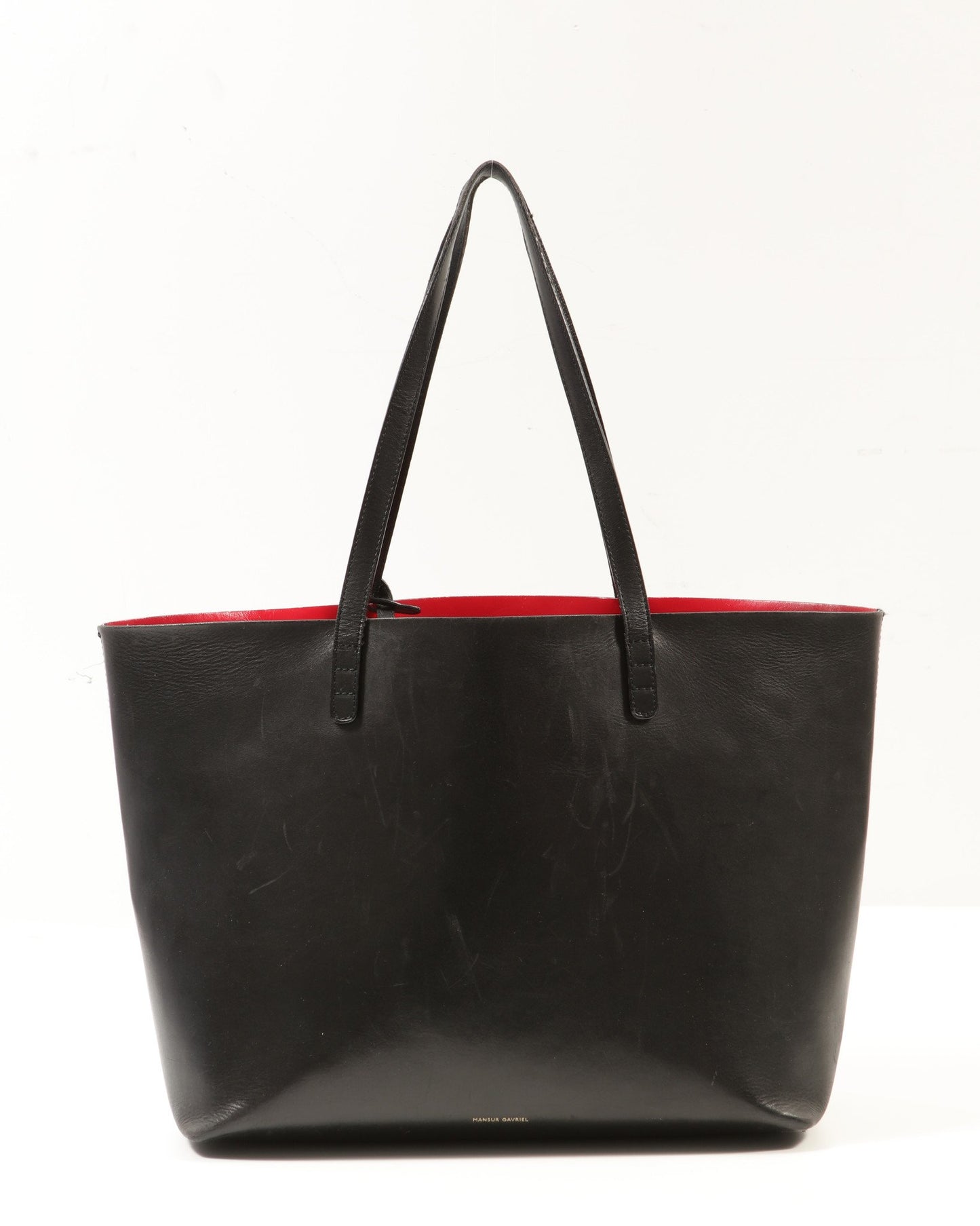 Sac fourre-tout en cuir noir/rouge Mansur Gaviel