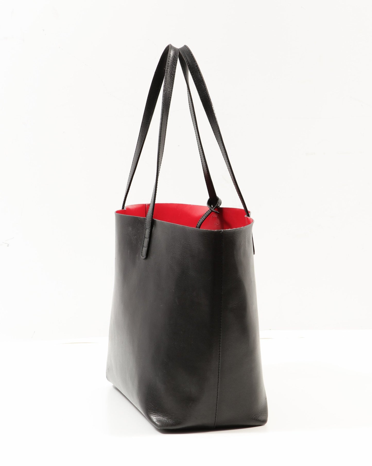 Sac fourre-tout en cuir noir/rouge Mansur Gaviel