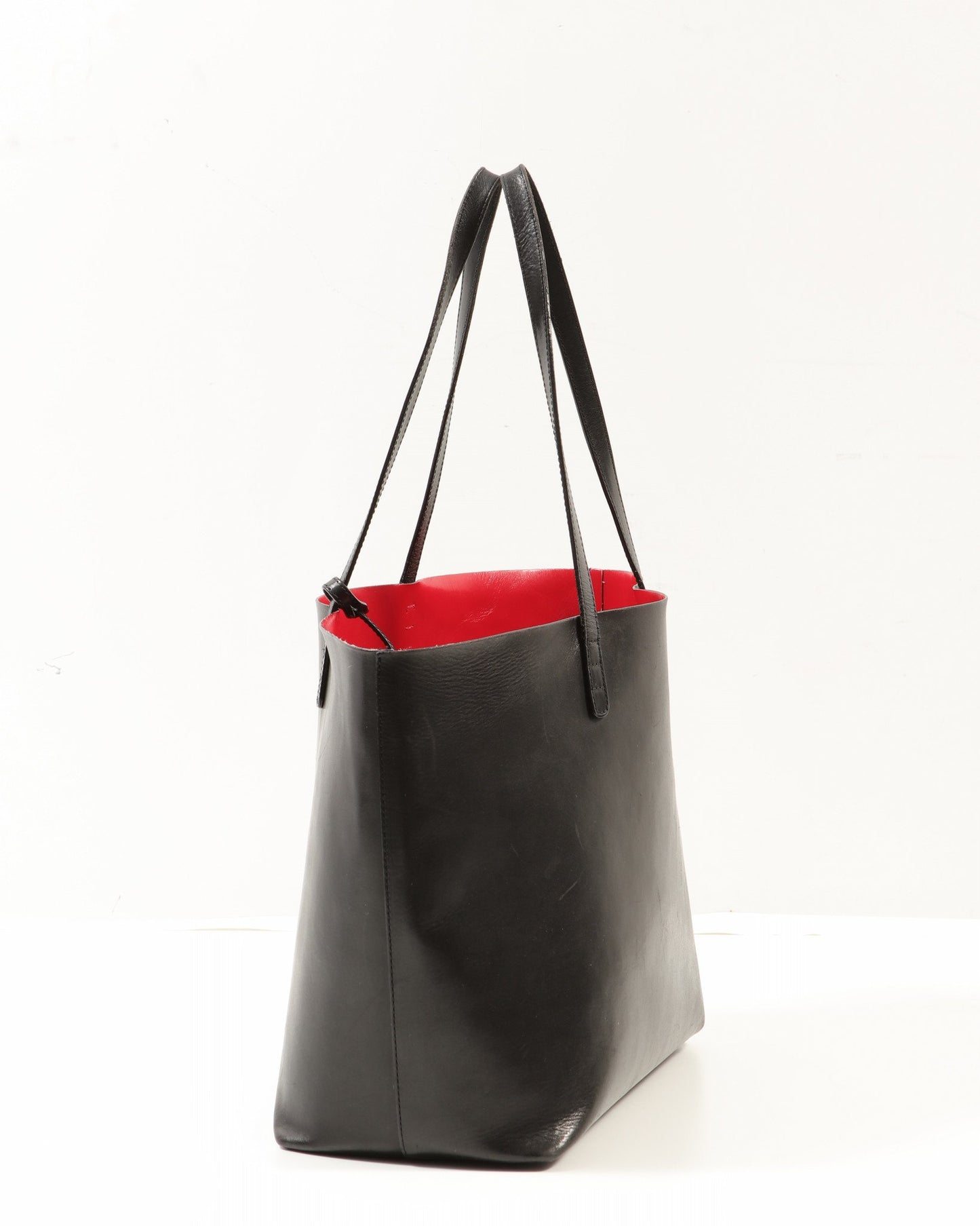 Sac fourre-tout en cuir noir/rouge Mansur Gaviel