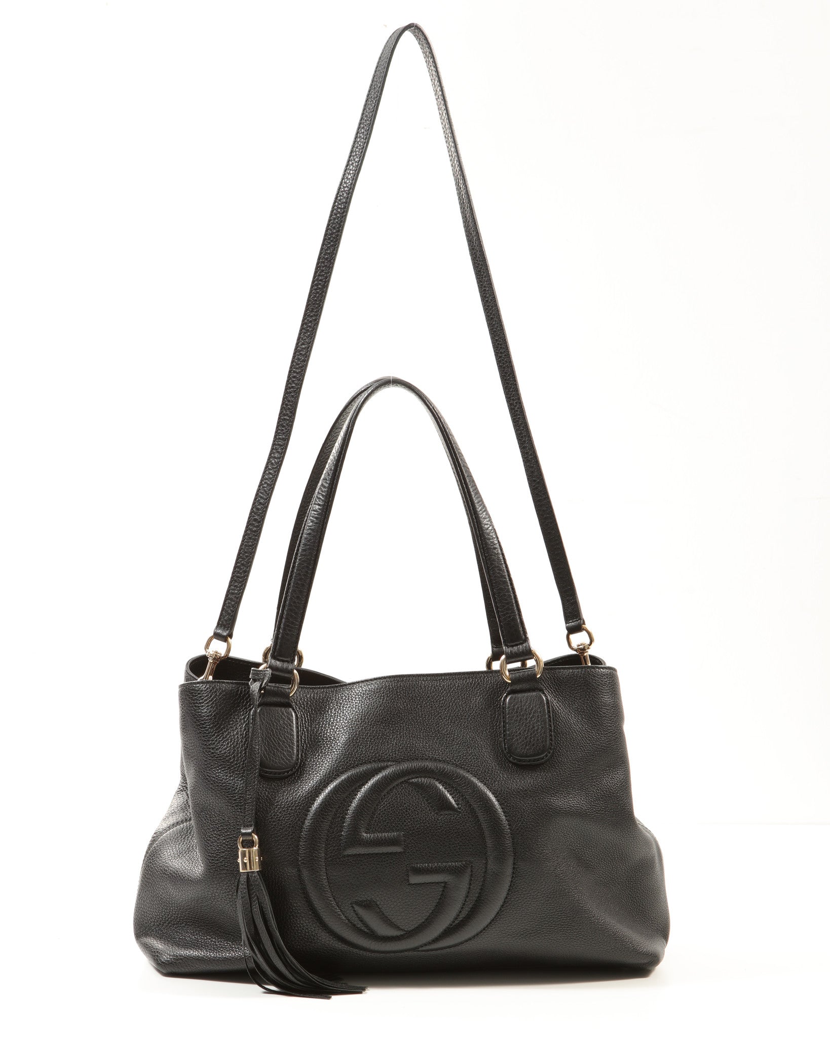 Gucci Black Soho Convertible 2 Way Tote Bag