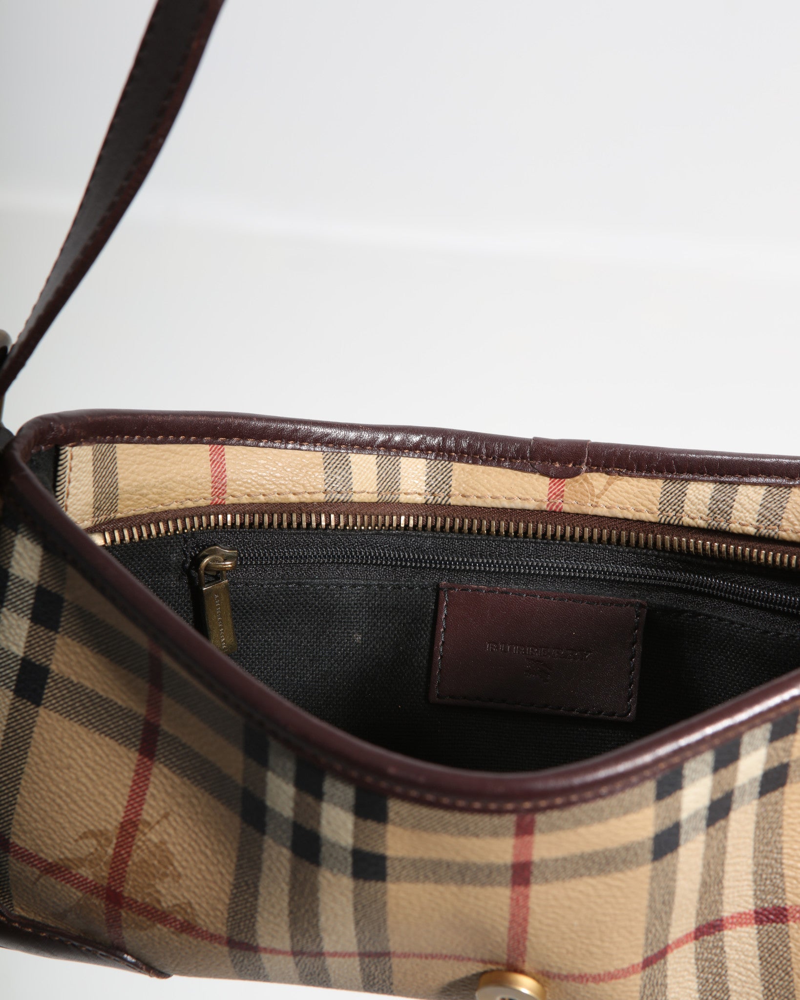 Burberry Beige Vintage Nova Check Canvas Shoulder Bag