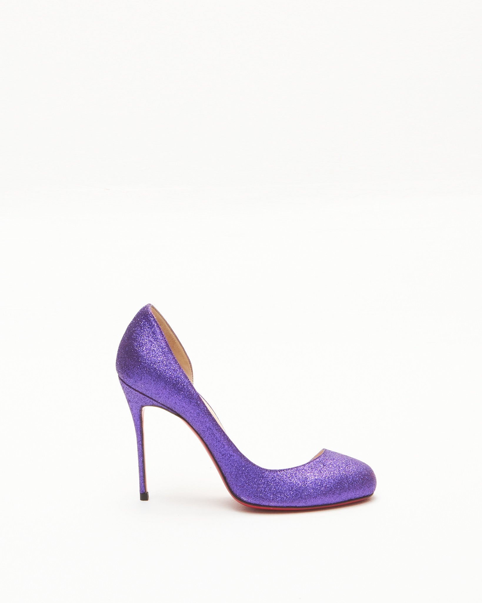 Christian Louboutin Purple Glitter Helmour 100mm Pumps - 36