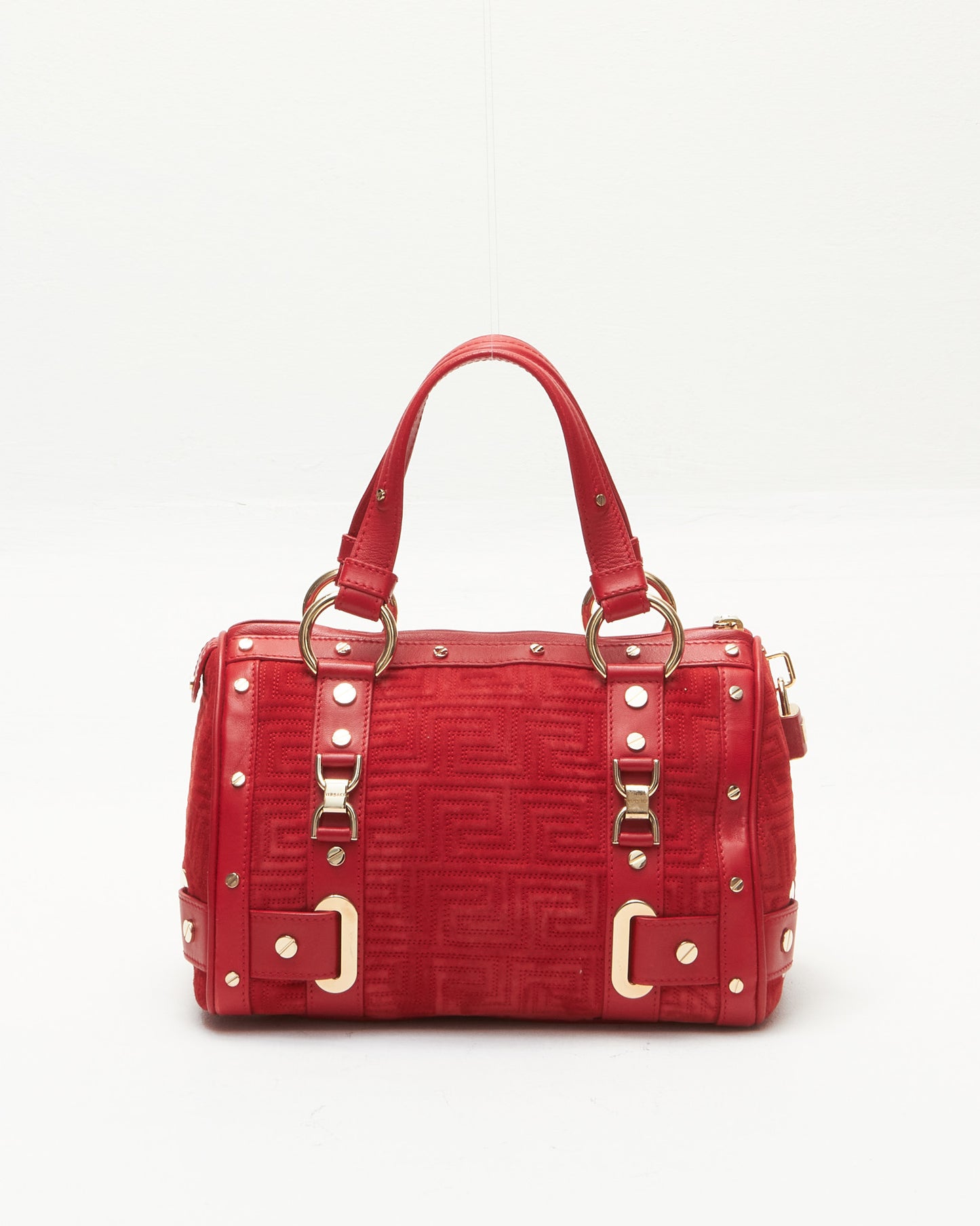 Versace Red Suede Leather Madonna Bag