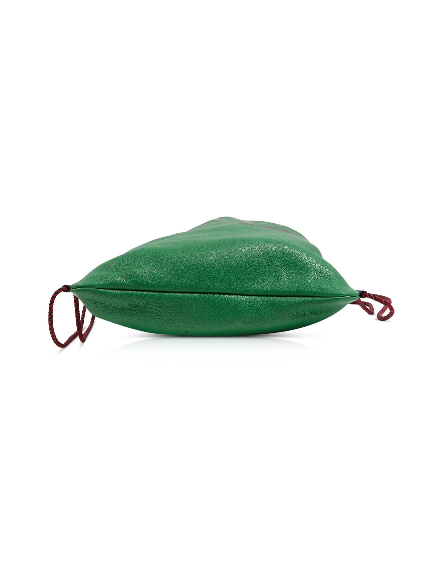 Gucci Green Leather Logo Drawstring Backpack