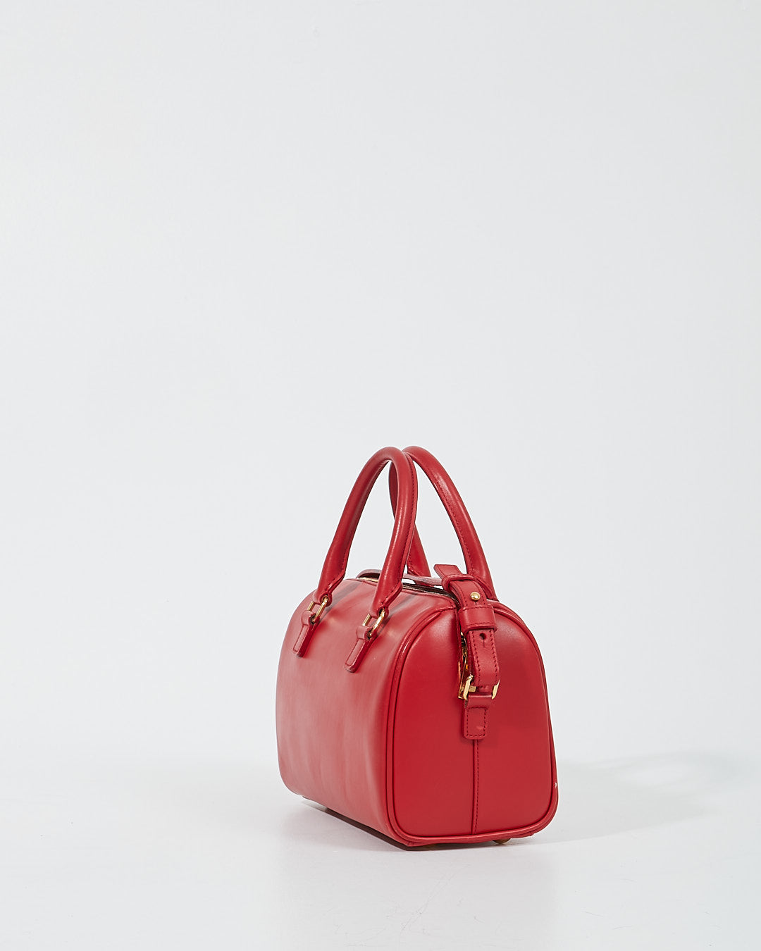 Saint Laurent Red Leather Baby Duffle Bag