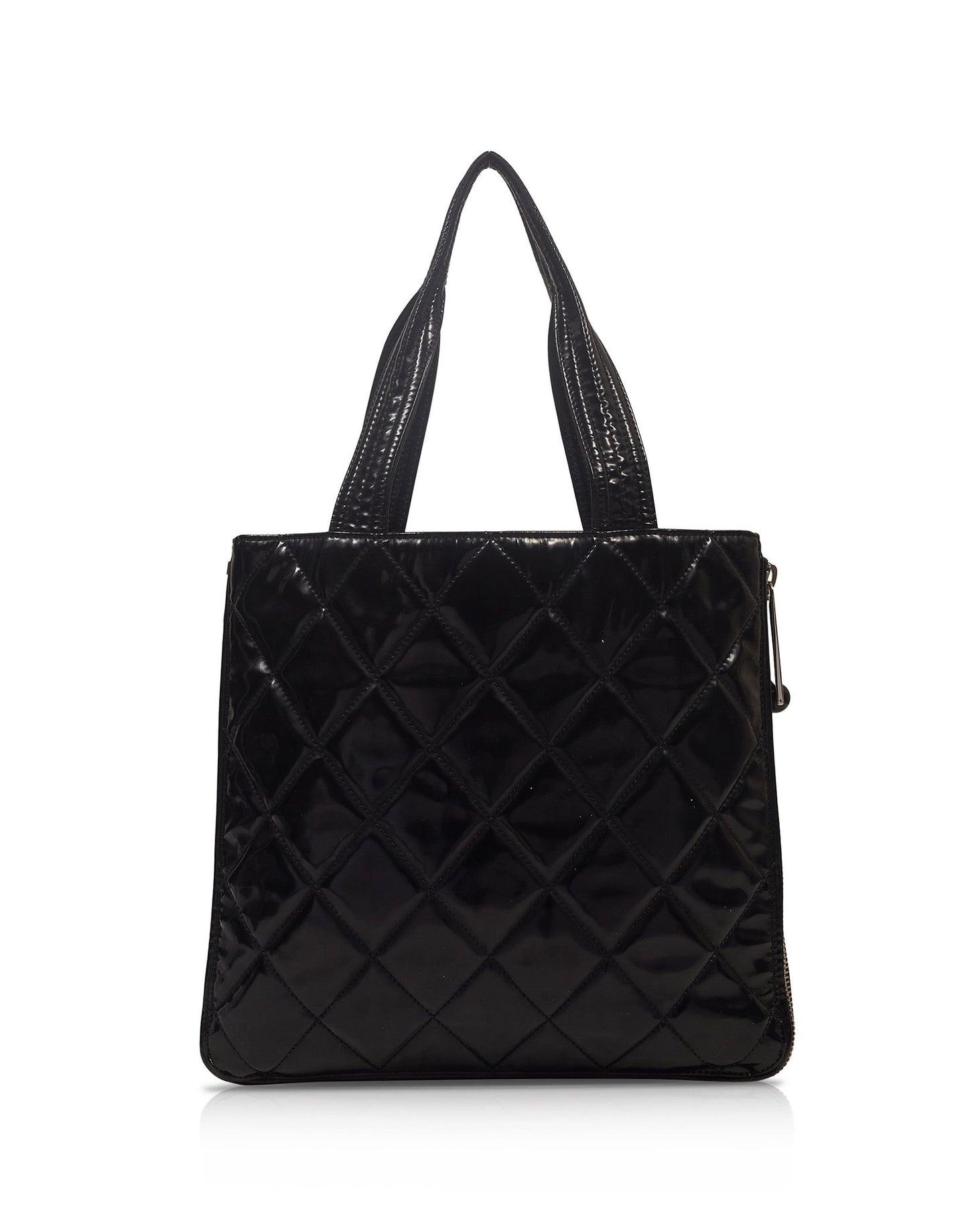 Cabas extensible Paris-Shanghai en cuir verni noir Chanel