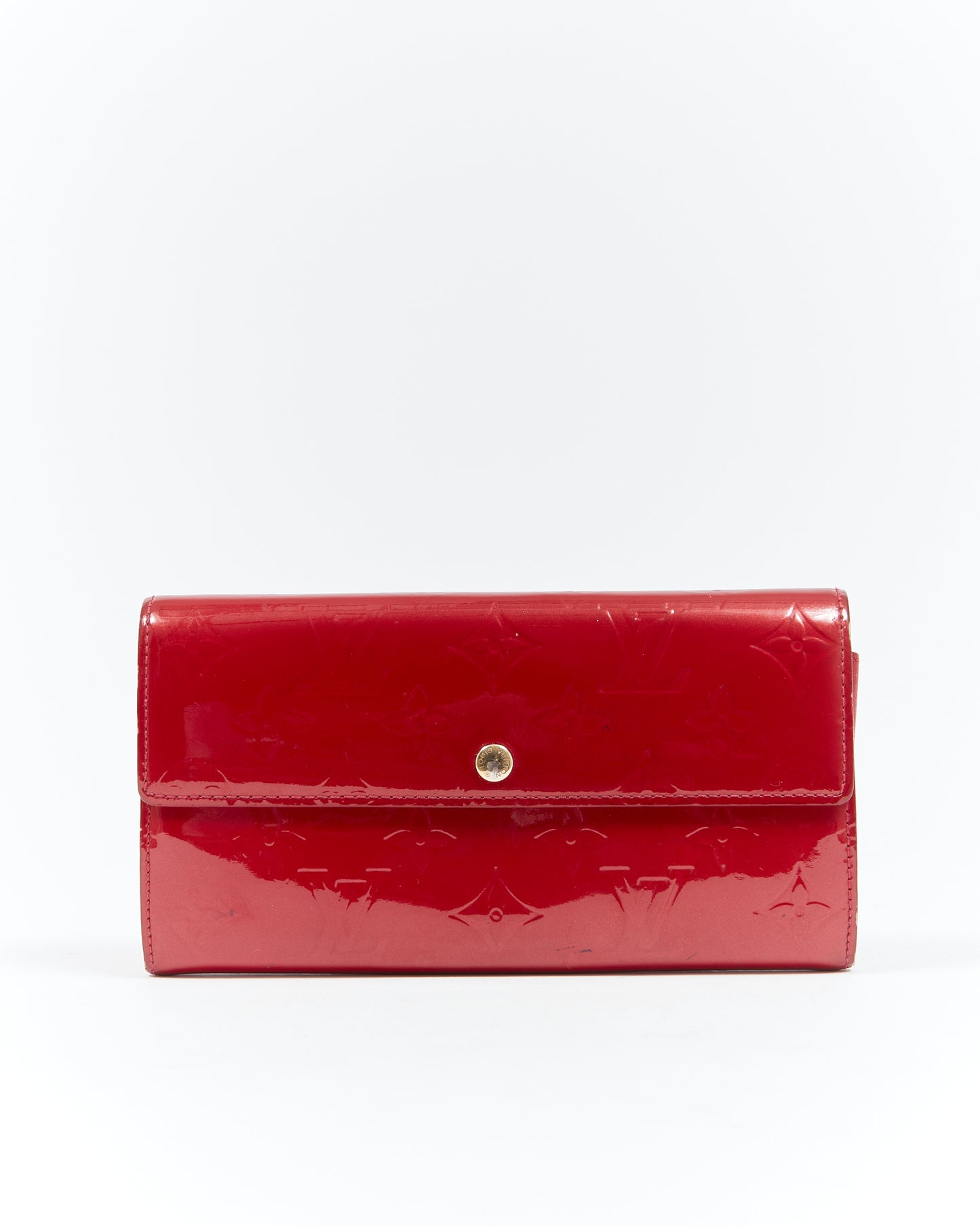 Louis Vuitton Rouge Vernis Monogram Flap Wallet