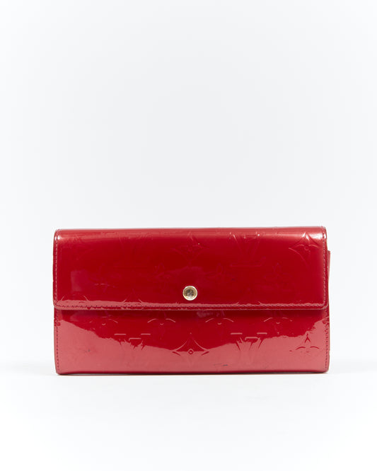 Louis Vuitton Rouge Vernis Monogram Flap Wallet