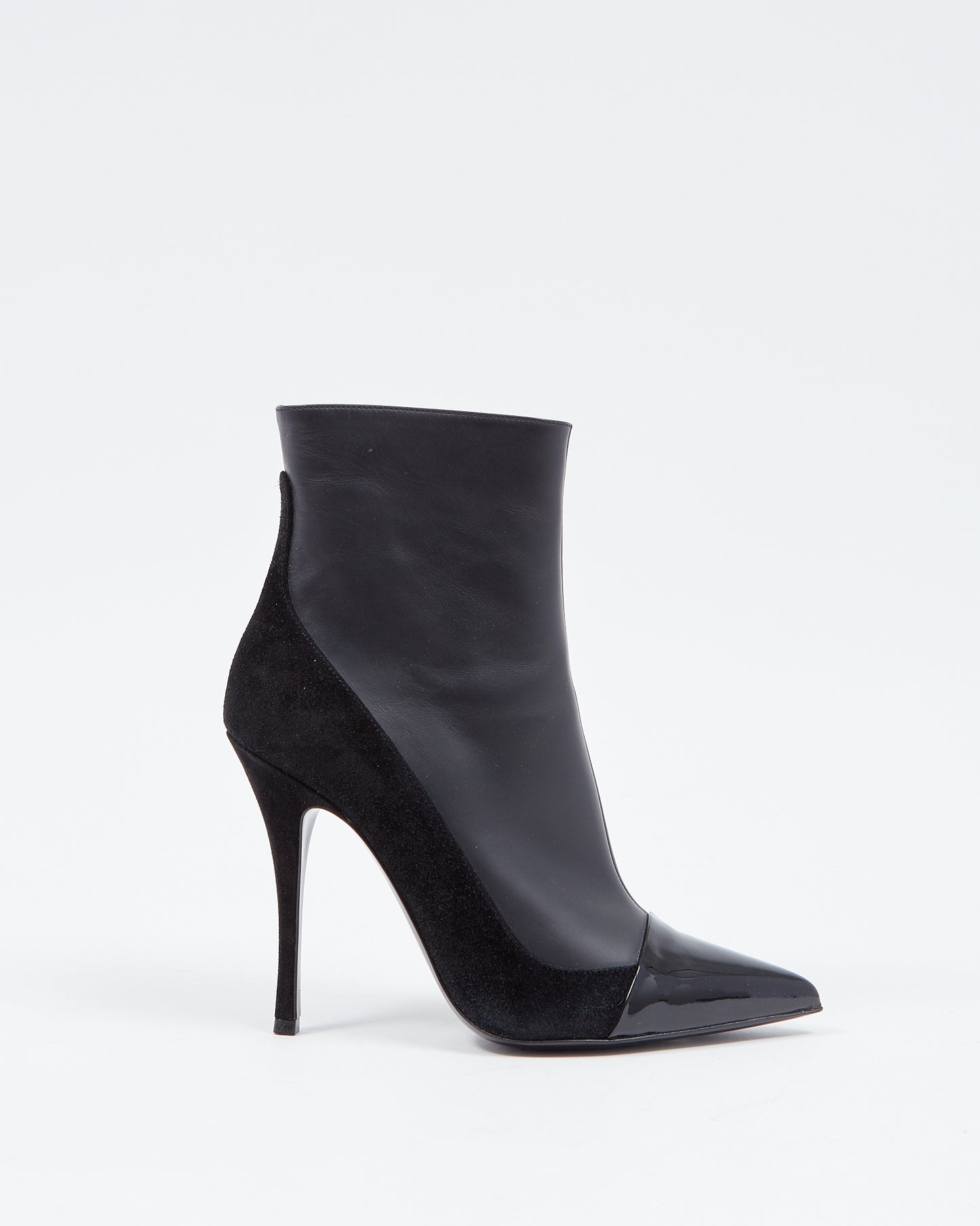 Pierre Darre Black Leather Stiletto Booties - 39