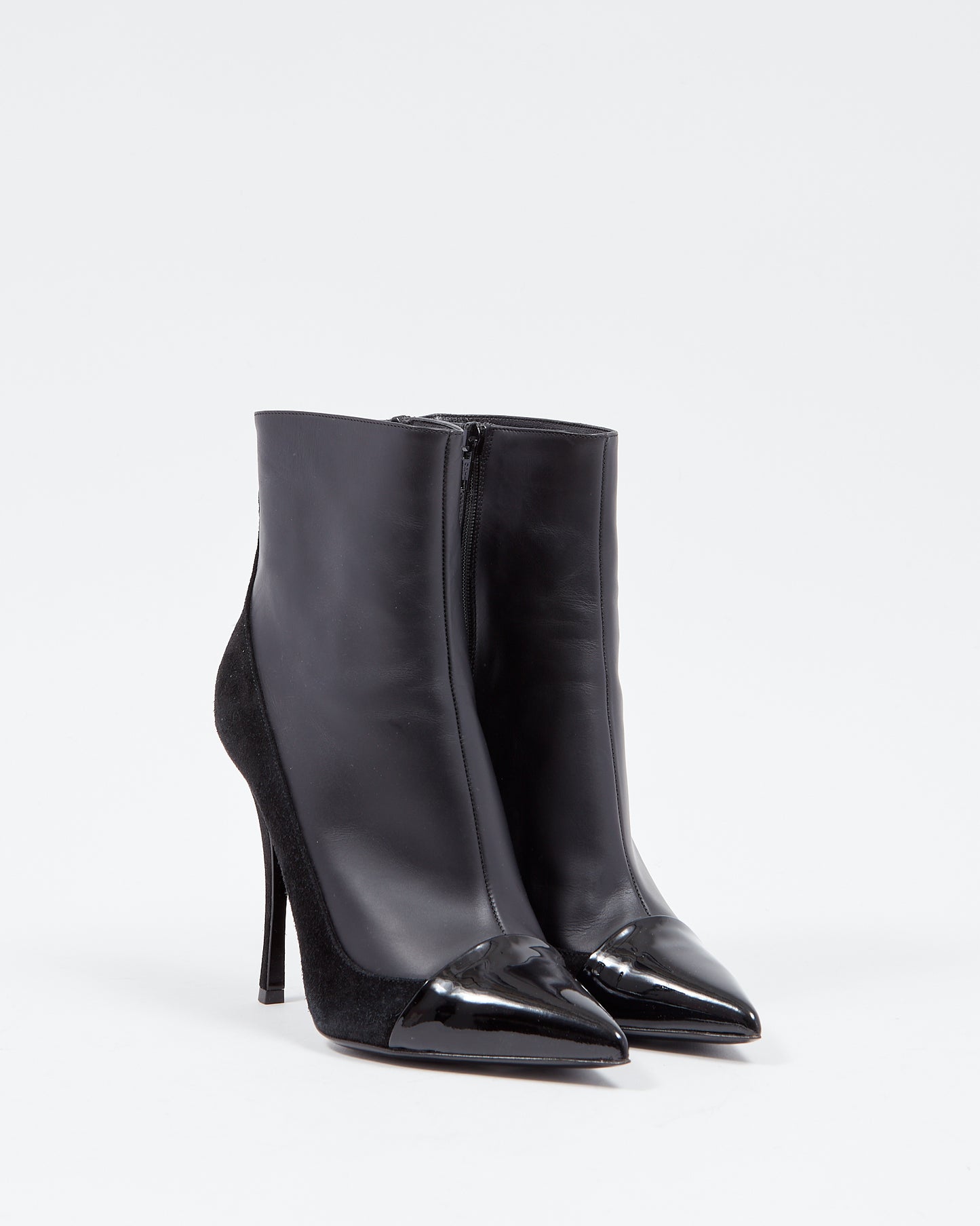 Pierre Darre Black Leather Stiletto Booties - 39