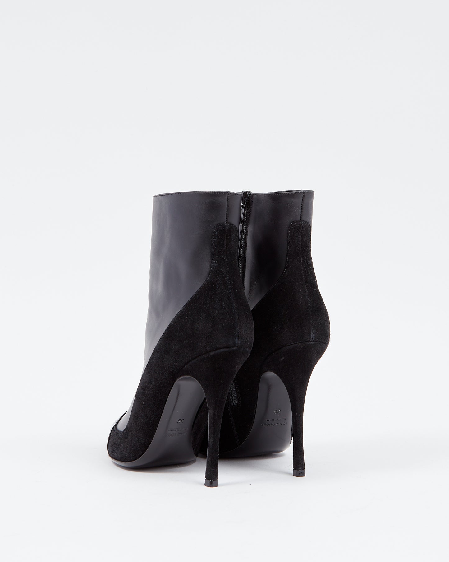 Pierre Darre Black Leather Stiletto Booties - 39