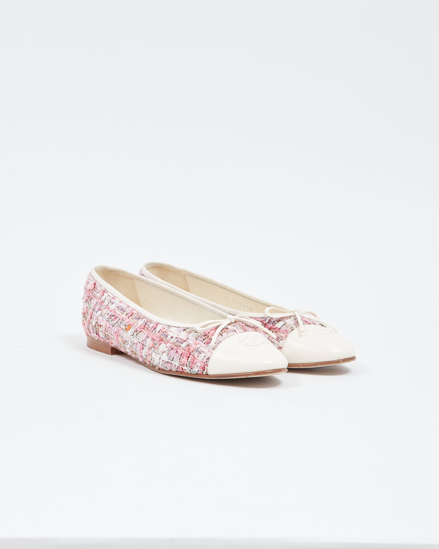 Ballerines à logo rose Chanel Tweed - 39,5