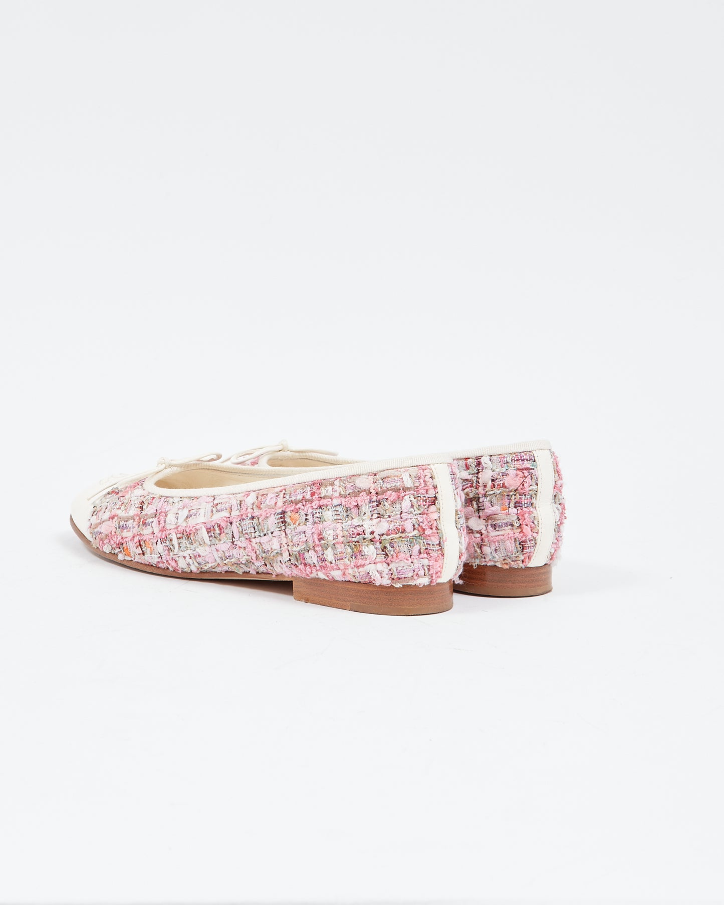 Ballerines à logo rose Chanel Tweed - 39,5