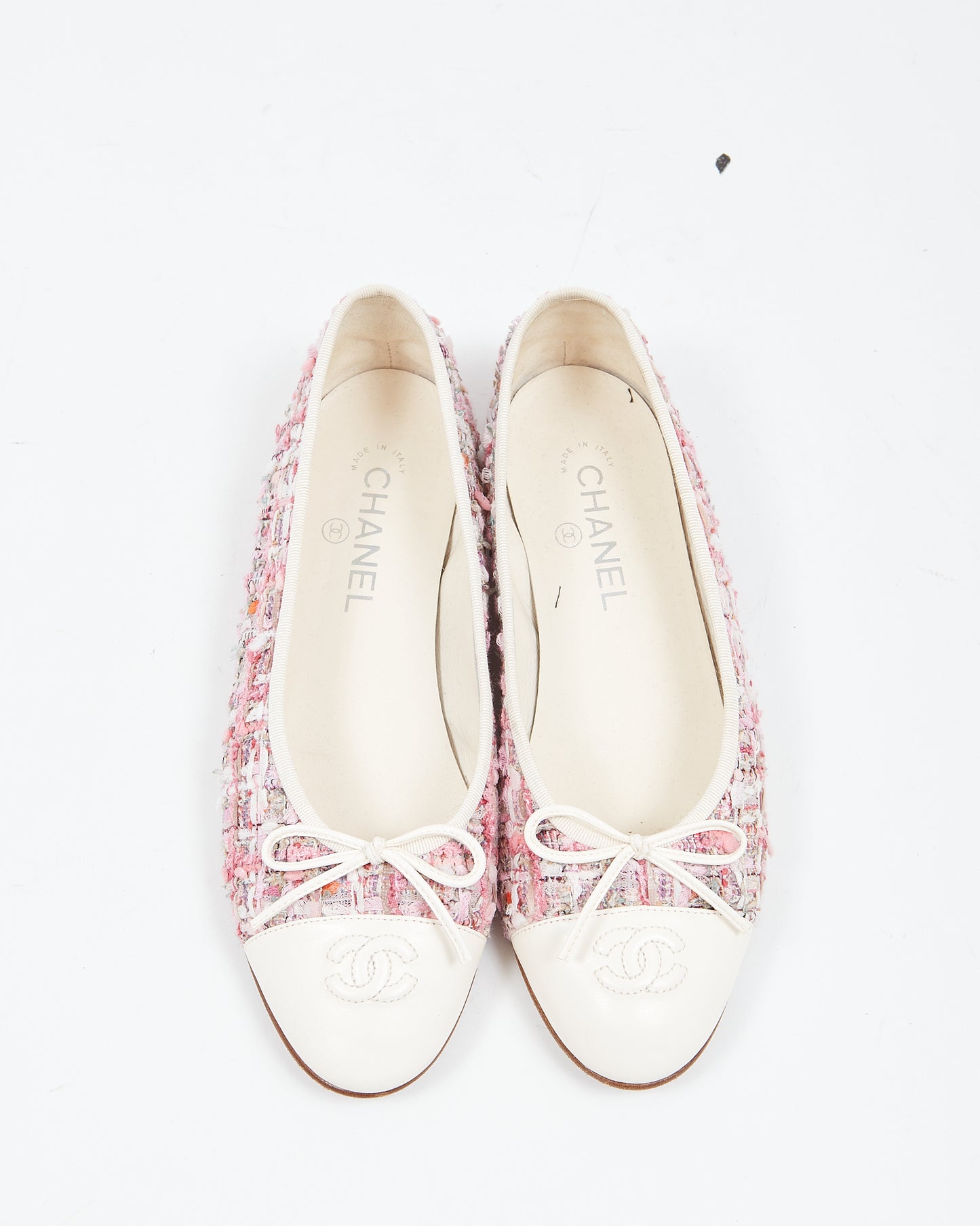 Ballerines à logo rose Chanel Tweed - 39,5