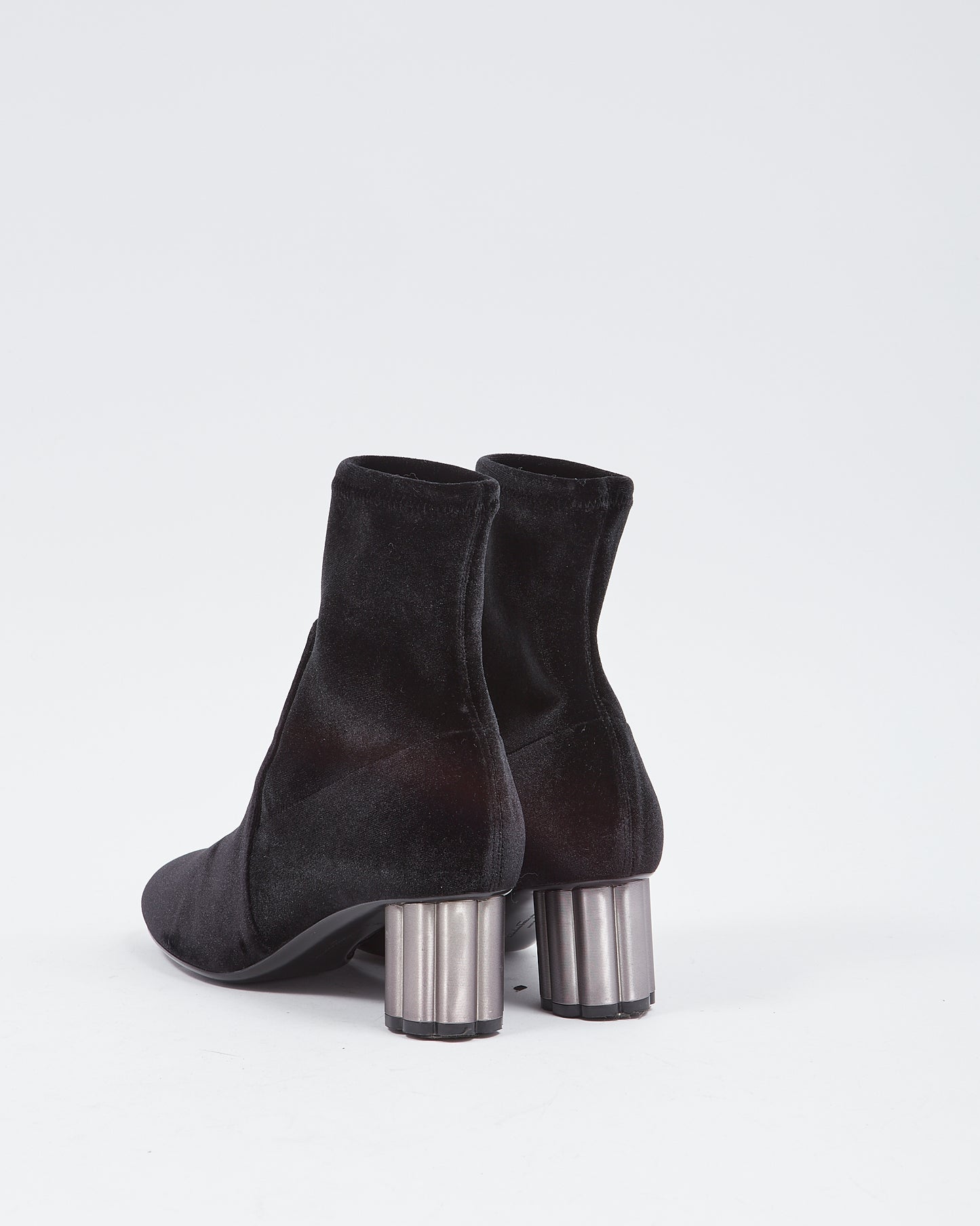 Salvatore Ferragamo Black Velvet Catania Booties - 9.5