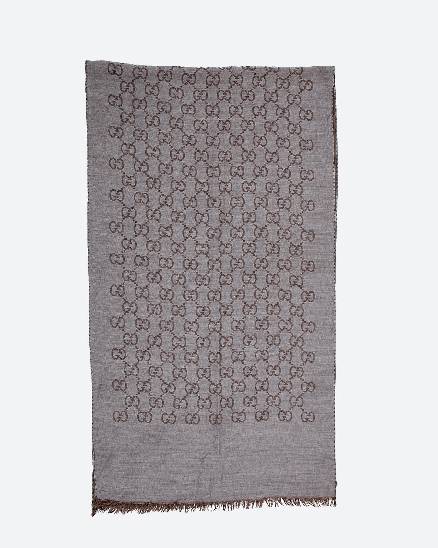 Gucci Brown GG Wool Scarf - OS