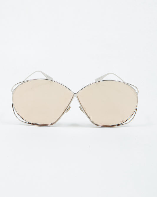 Lunettes de soleil à verres croisés Dior argent métallisé 010SQ