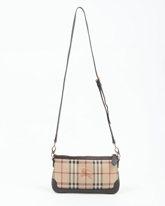 Burberry Beige Nova Check Coated Canvas Crossbody Bag