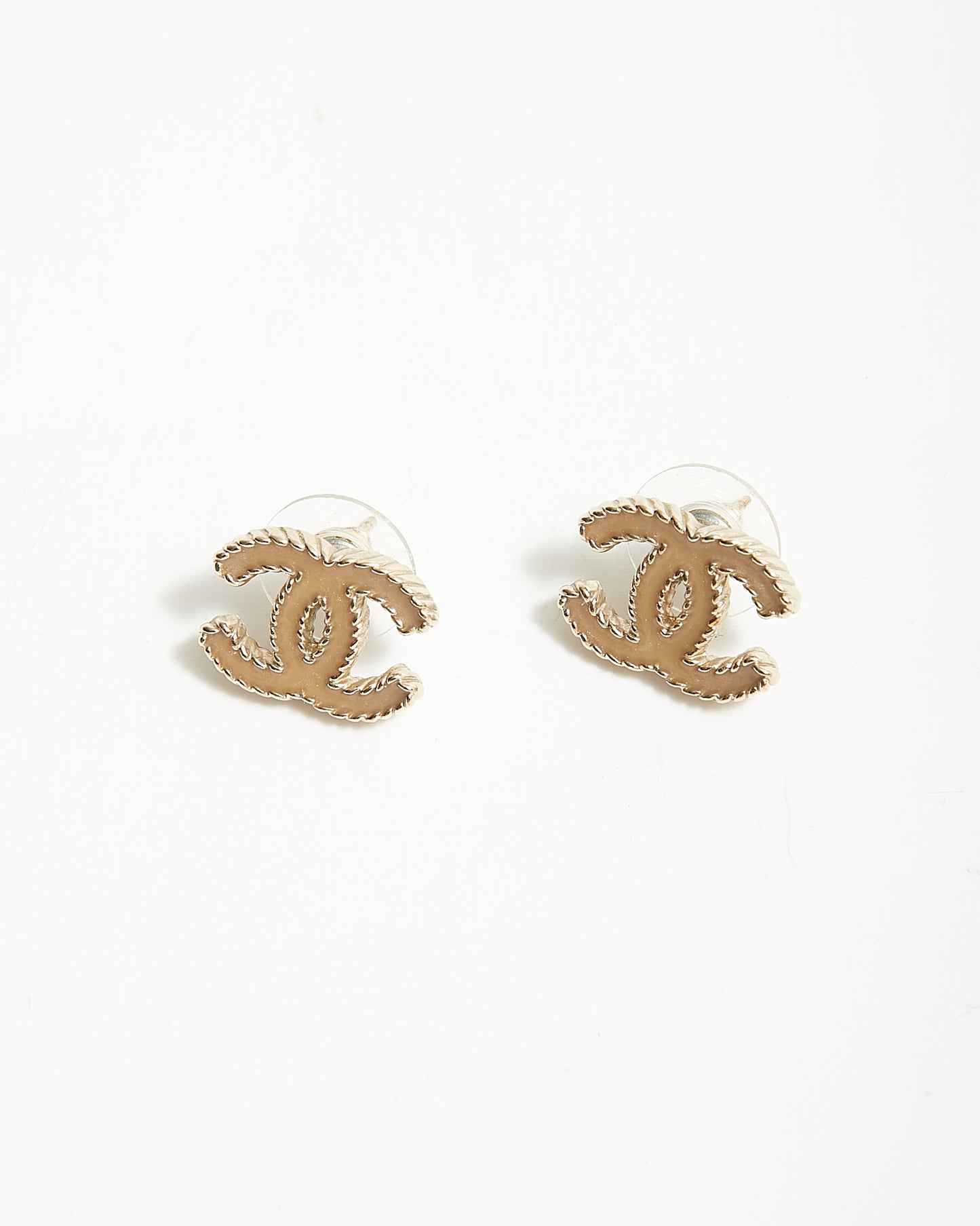 Boucles d'oreilles avec logo CC doré Chanel