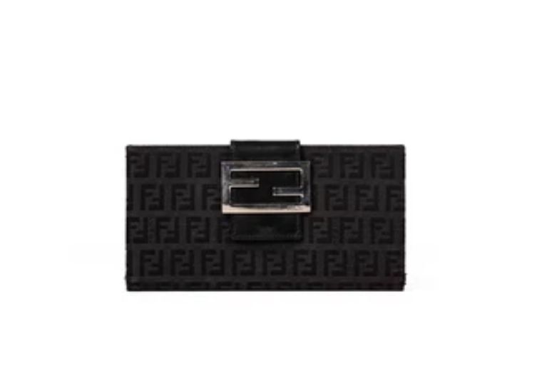 Fendi Black Zucca Print Long Wallet